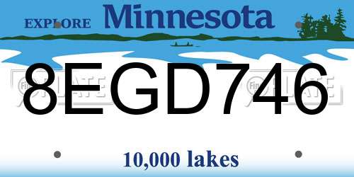 8EGD746 Minnesota License Plate