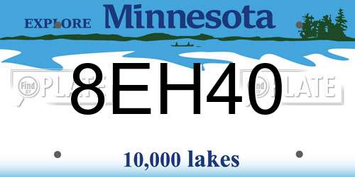 8EH40 Minnesota License Plate