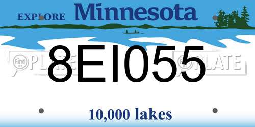 8EI055 Minnesota License Plate