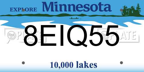 8EIQ55 Minnesota License Plate