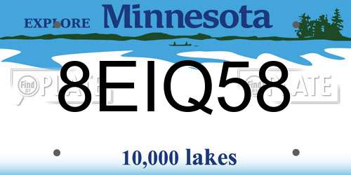 8EIQ58 Minnesota License Plate