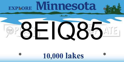 8EIQ85 Minnesota License Plate