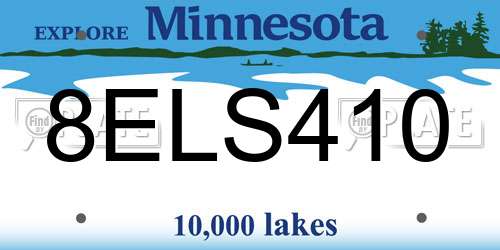 8ELS410 Minnesota License Plate
