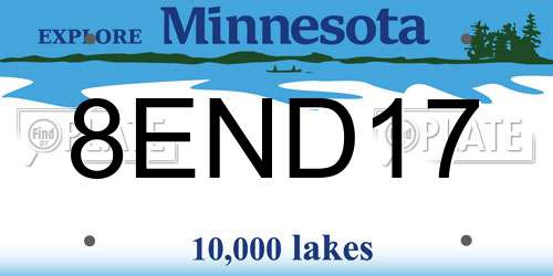 8END17 Minnesota License Plate