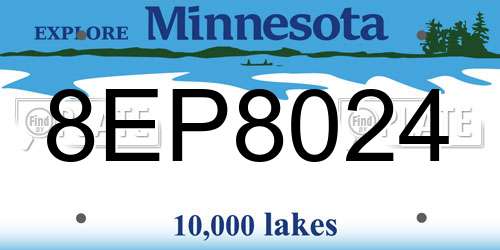 8EP8024 Minnesota License Plate