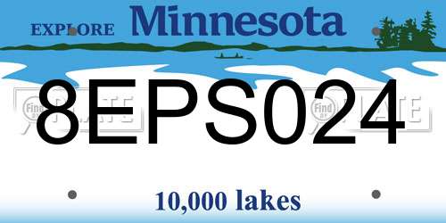 8EPS024 Minnesota License Plate