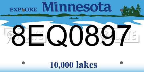 8EQ0897 Minnesota License Plate