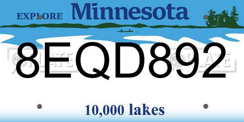 8EQD892 Minnesota License Plate