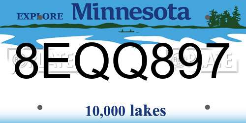 8EQQ897 Minnesota License Plate