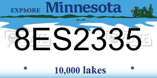 8ES2335 Minnesota License Plate