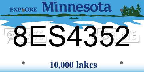 8ES4352 Minnesota License Plate
