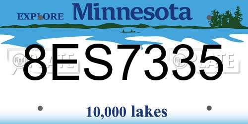 8ES7335 Minnesota License Plate
