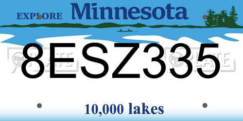 8ESZ335 Minnesota License Plate