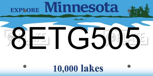 8ETG505 Minnesota License Plate