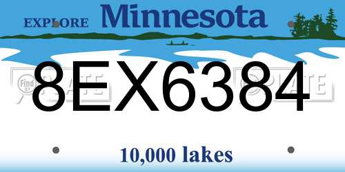 8EX6384 Minnesota License Plate