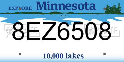 8EZ6508 Minnesota License Plate
