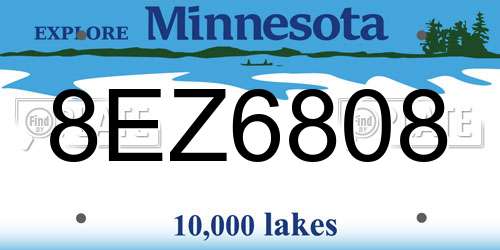 8EZ6808 Minnesota License Plate