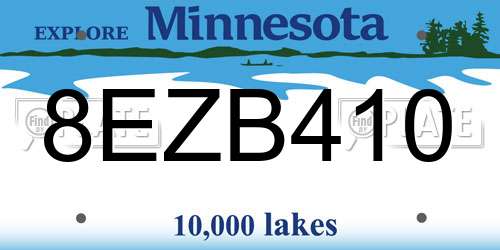 8EZB410 Minnesota License Plate