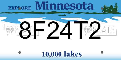 8F24T2 Minnesota License Plate