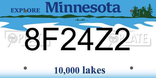 8F24Z2 Minnesota License Plate
