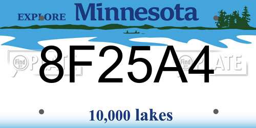 8F25A4 Minnesota License Plate