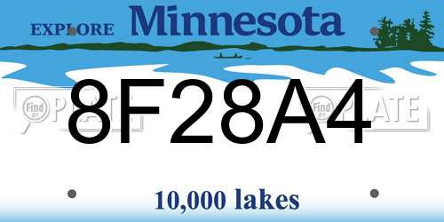 8F28A4 Minnesota License Plate