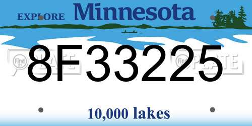 8F33225 Minnesota License Plate