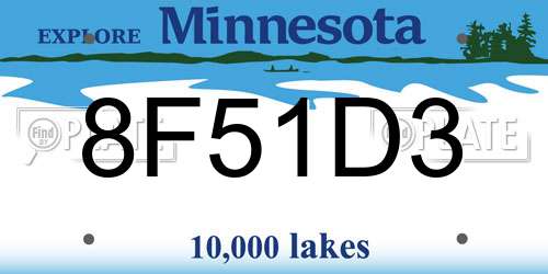 8F51D3 Minnesota License Plate