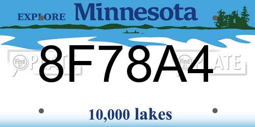 8F78A4 Minnesota License Plate