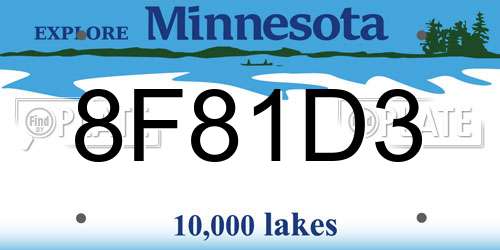 8F81D3 Minnesota License Plate