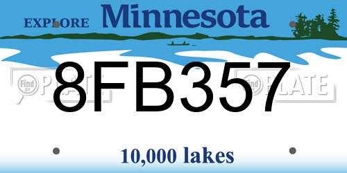 8FB357 Minnesota License Plate