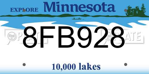 8FB928 Minnesota License Plate