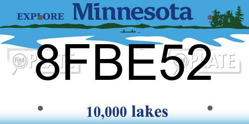 8FBE52 Minnesota License Plate