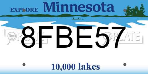 8FBE57 Minnesota License Plate