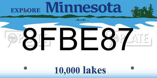 8FBE87 Minnesota License Plate