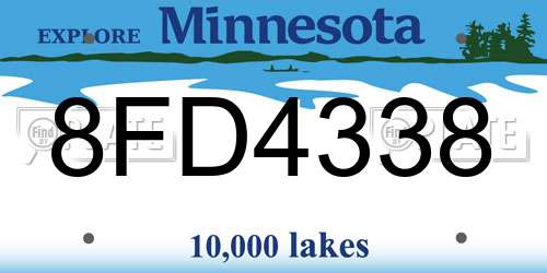 8FD4338 Minnesota License Plate