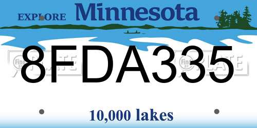 8FDA335 Minnesota License Plate
