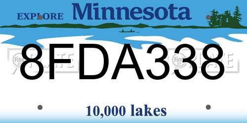 8FDA338 Minnesota License Plate