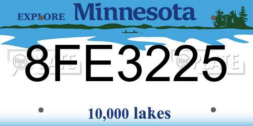 8FE3225 Minnesota License Plate