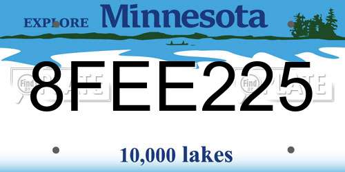 8FEE225 Minnesota License Plate