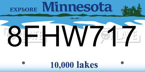 8FHW717 Minnesota License Plate