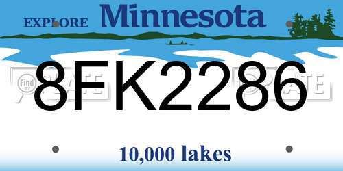 8FK2286 Minnesota License Plate