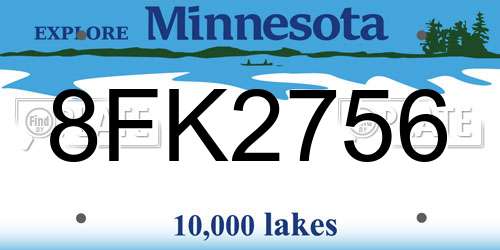 8FK2756 Minnesota License Plate