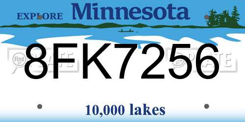 8FK7256 Minnesota License Plate