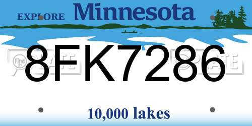 8FK7286 Minnesota License Plate