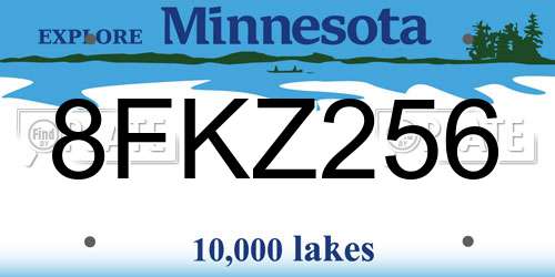 8FKZ256 Minnesota License Plate