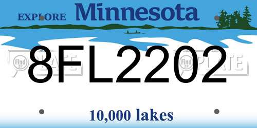 8FL2202 Minnesota License Plate