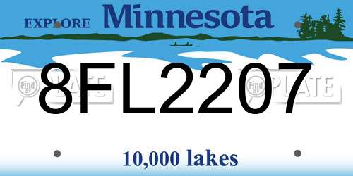 8FL2207 Minnesota License Plate