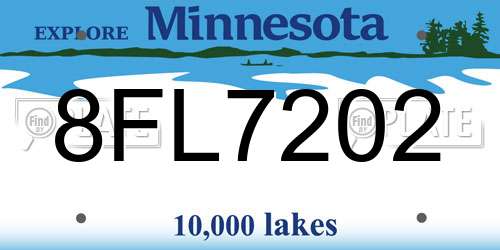 8FL7202 Minnesota License Plate