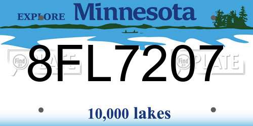 8FL7207 Minnesota License Plate